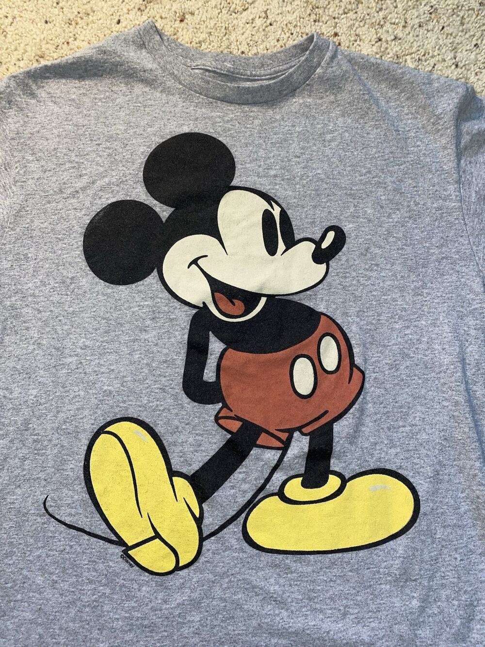 Vintage Mickey Mouse Adult Medium Shirt Disney Steamboat Retro Gray World Shirt